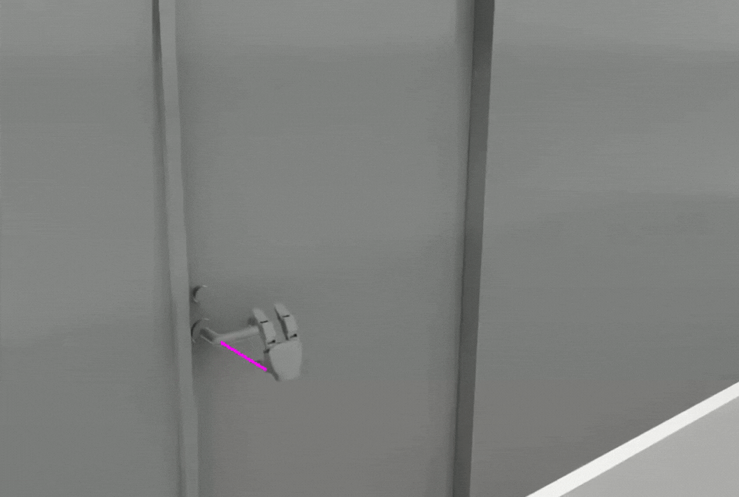 Robot opening an articulated door